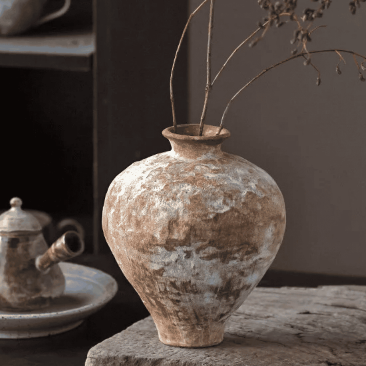 Ceramic Vase Patina Washed Wabi-Sabi Handcrafted