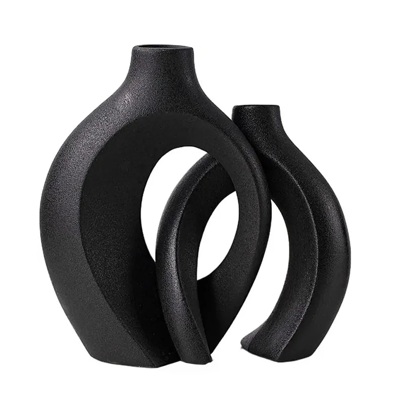 Ceramic Vase Set Minimalist Boho Set of 2