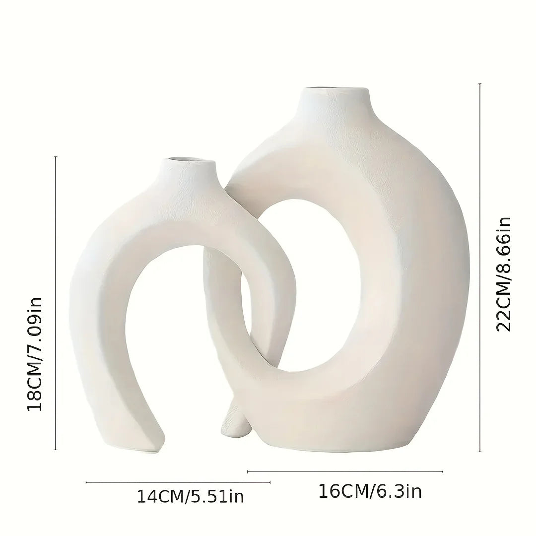 Ceramic Vase Set Minimalist Boho Set of 2