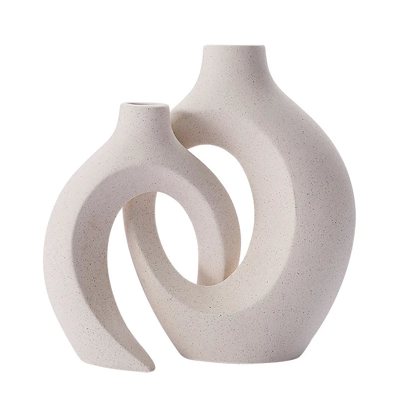 Ceramic Vase Set Minimalist Boho Set of 2