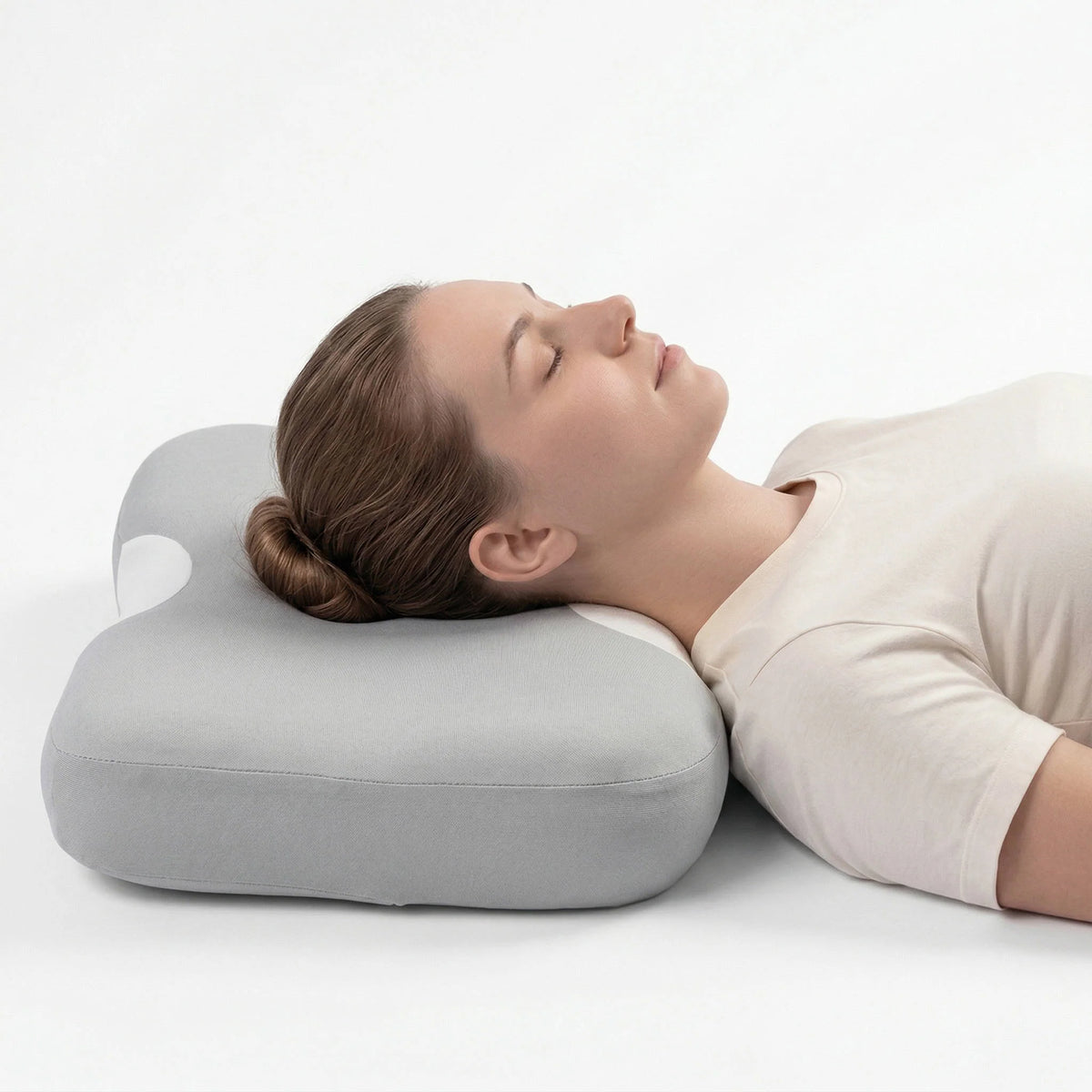 Cervical Neck Pillow Ergonomic Contour Memory Foam Cooling Cover