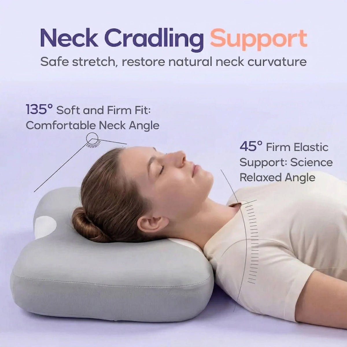 Cervical Pillow Ergonomic Contour Memory Foam Cooling Cover