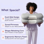 Cervical Pillow Ergonomic Contour Memory Foam Cooling Cover