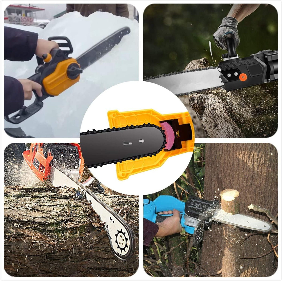 Chainsaw Sharpener Integrated Angle Guide Durable Metal