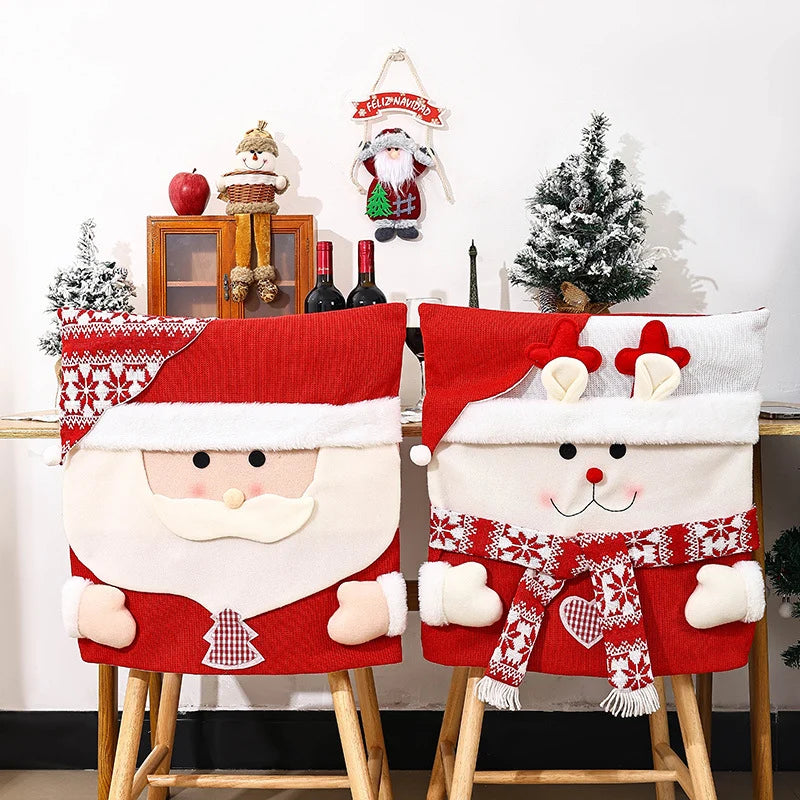 Chair Cover Reindeer Face Soft Fabric Machine-Washable