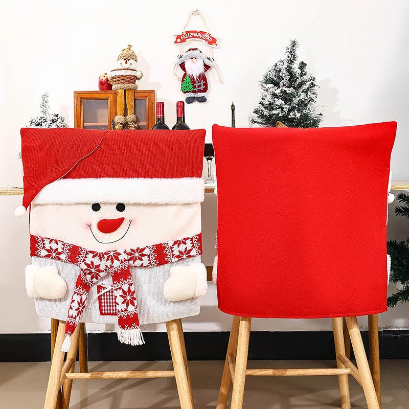 Chair Cover Reindeer Face Soft Fabric Machine-Washable