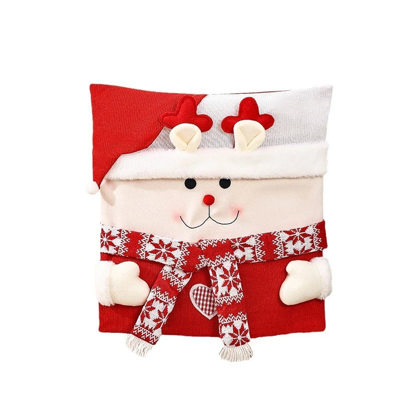 Chair Cover Reindeer Face Soft Fabric Machine-Washable