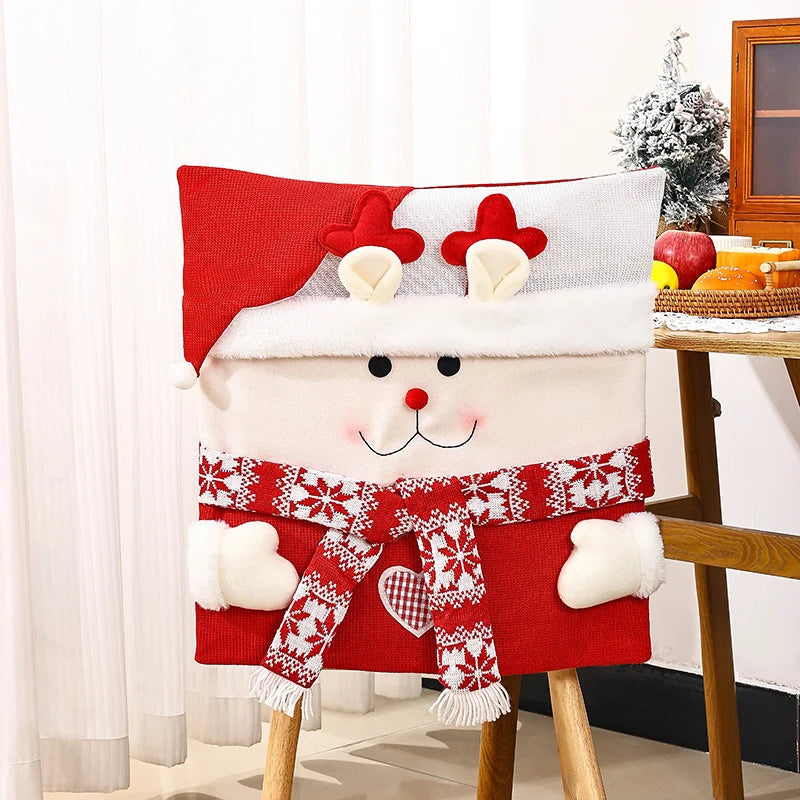 Chair Cover Reindeer Face Soft Fabric Machine-Washable