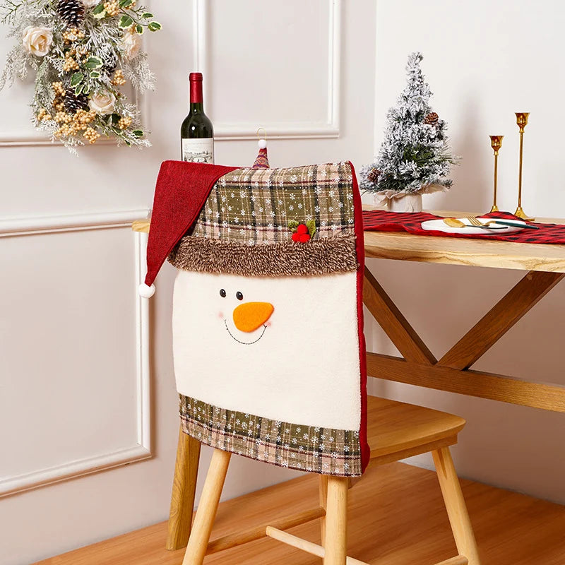 Chair Cover Snowman Design Fits Most Chairs