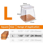Chair Leg Caps High-Stretch Clear Silicone & Felt Pads