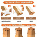 Chair Leg Caps High-Stretch Clear Silicone & Felt Pads