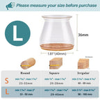 Chair Leg Caps High-Stretch Clear Silicone & Felt Pads