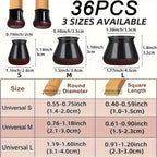 Chair Leg Protectors Silicone Flexible Fit Noise Reducing