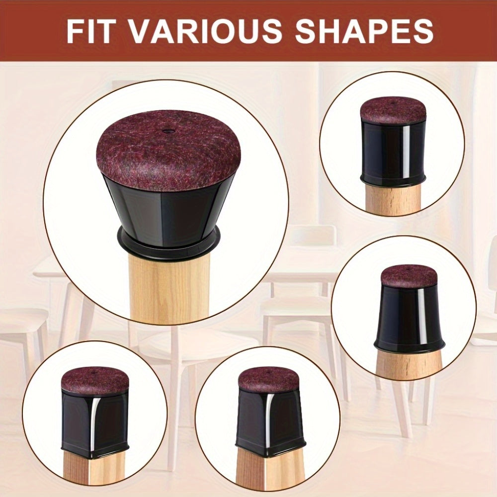 Chair Leg Protectors Silicone Flexible Fit Noise Reducing