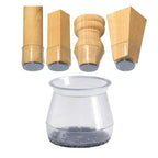 Chair Leg Protectors Silicone Grip & Felt Silent Glide