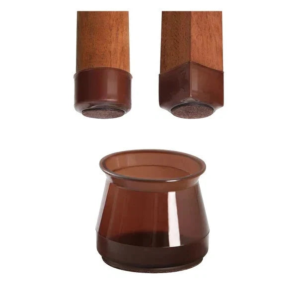 Chair Leg Protectors Silicone Grip & Felt Silent Glide