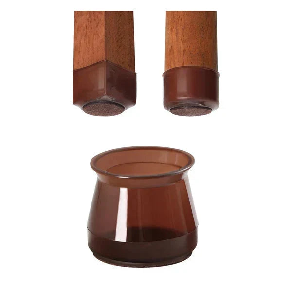 Chair Leg Protectors Silicone Grip & Felt Silent Glide