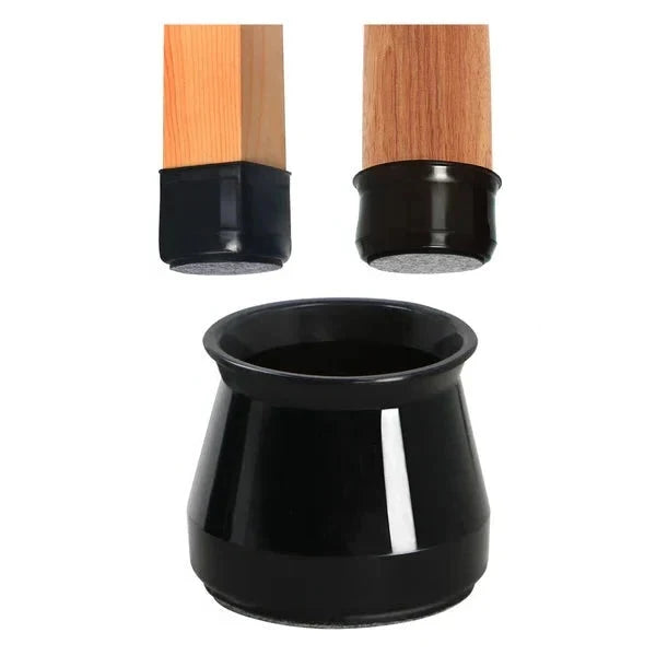 Chair Leg Protectors Silicone Grip & Felt Silent Glide