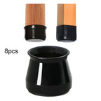 Chair Leg Protectors Stretch-Fit Noise-Reducing Set of 8