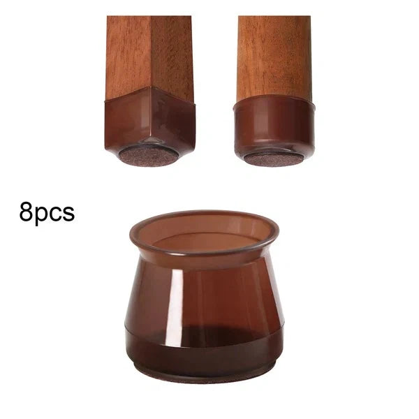 Chair Leg Protectors Stretch-Fit Noise-Reducing Set of 8