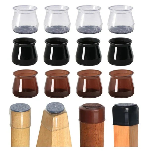 Chair Leg Protectors Stretch-Fit Noise-Reducing Set of 8