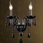 Chandelier Black Crystal Cascading Up To 18 Lights