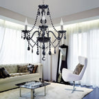 Chandelier Black Crystal Cascading Up To 18 Lights