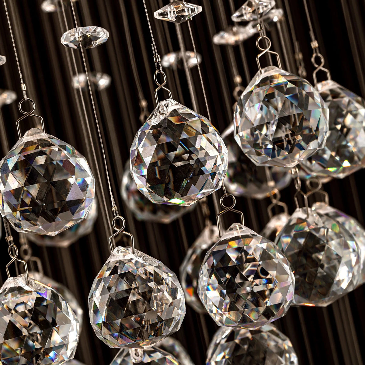 Chandelier Concentric Rings Raindrop Crystals
