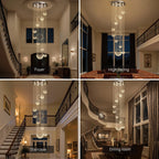 Chandelier Concentric Rings Raindrop Crystals