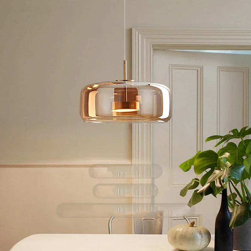 Chandelier Glass Dome Dimmable LED Adjustable Height