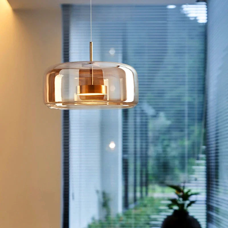 Chandelier Glass Dome Dimmable LED Adjustable Height