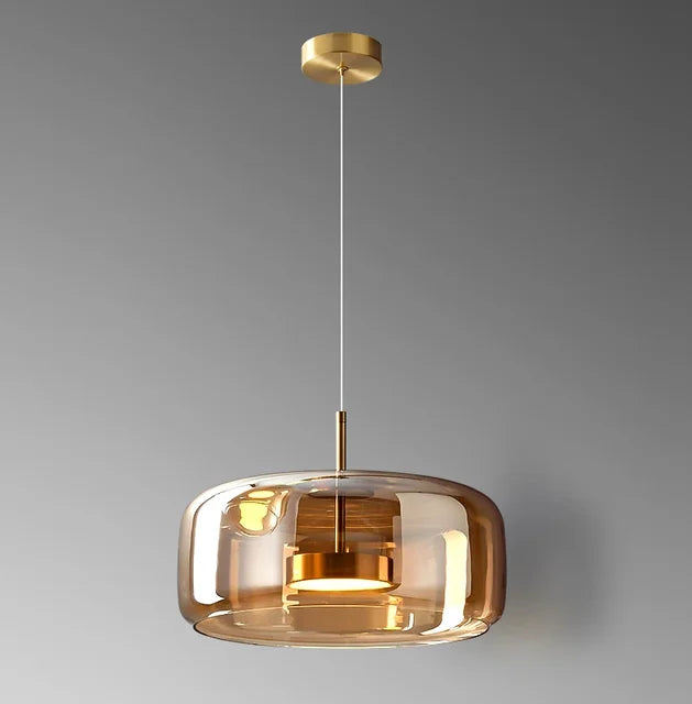 Chandelier Glass Dome Dimmable LED Adjustable Height