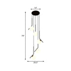 Chandelier Glass Globe Multi-Light Black Metal Adjustable Height
