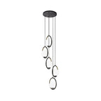 Chandelier Glass Globe Multi-Light Black Metal Adjustable Height
