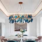 Chandelier Hand-Cut Agate Rose Gold Frame Dimmable G4 Compatible