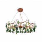Chandelier Hand-Cut Agate Rose Gold Frame Dimmable G4 Compatible