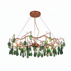 Chandelier Hand-Cut Agate Rose Gold Frame Dimmable G4 Compatible
