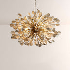 Chandelier Handcrafted Ceramic Leaves 5-Light Dimmable