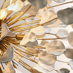 Chandelier Handcrafted Ceramic Leaves 5-Light Dimmable