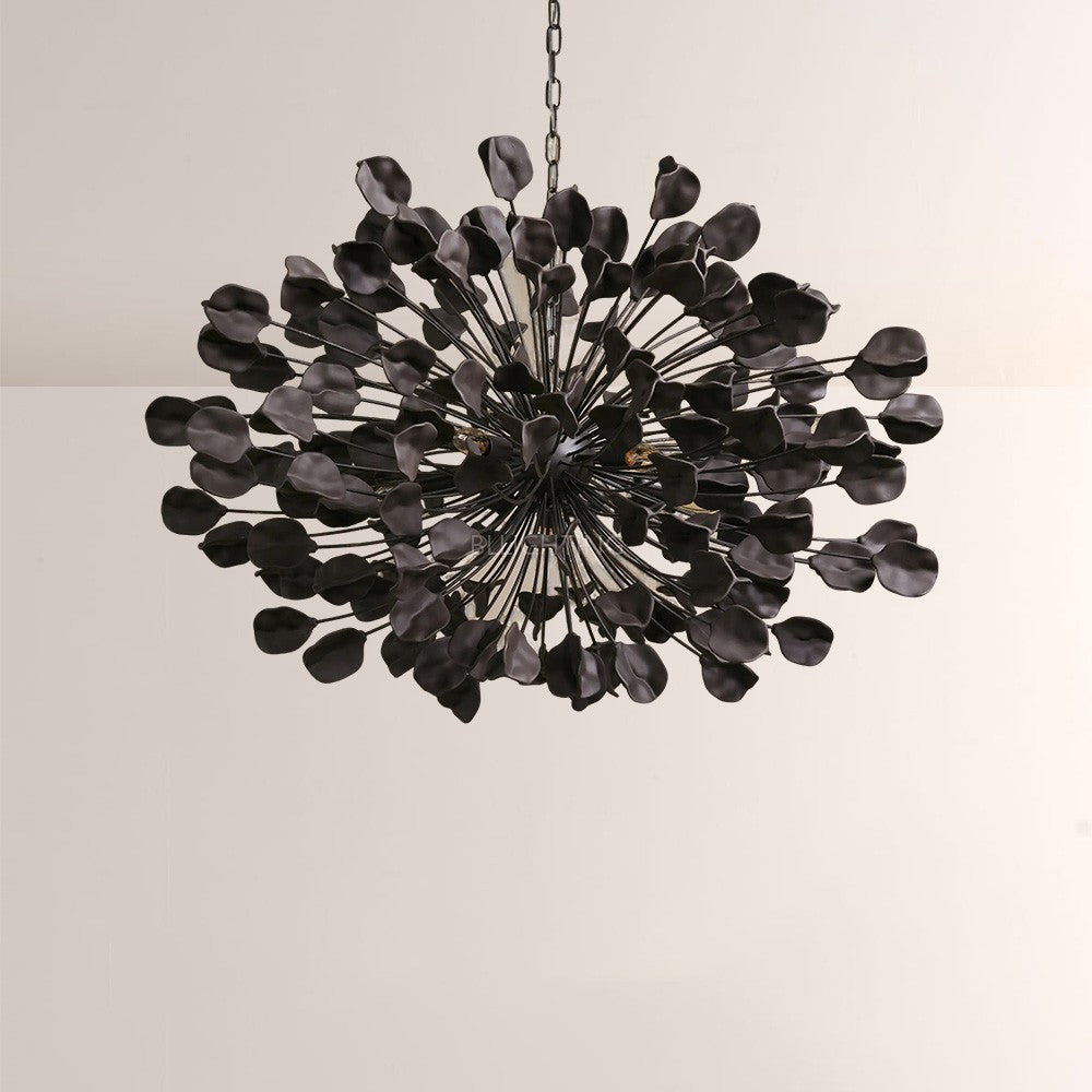 Chandelier Handcrafted Ceramic Leaves 5-Light Dimmable