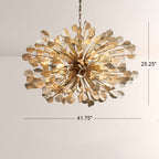 Chandelier Handcrafted Ceramic Leaves 5-Light Dimmable
