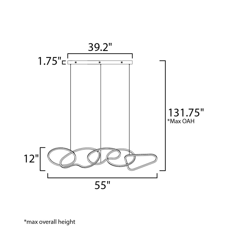 Chandelier LED Dimmable 4800 Lumens