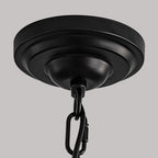Chandelier Round Rustic Matte Black & K9 Crystal