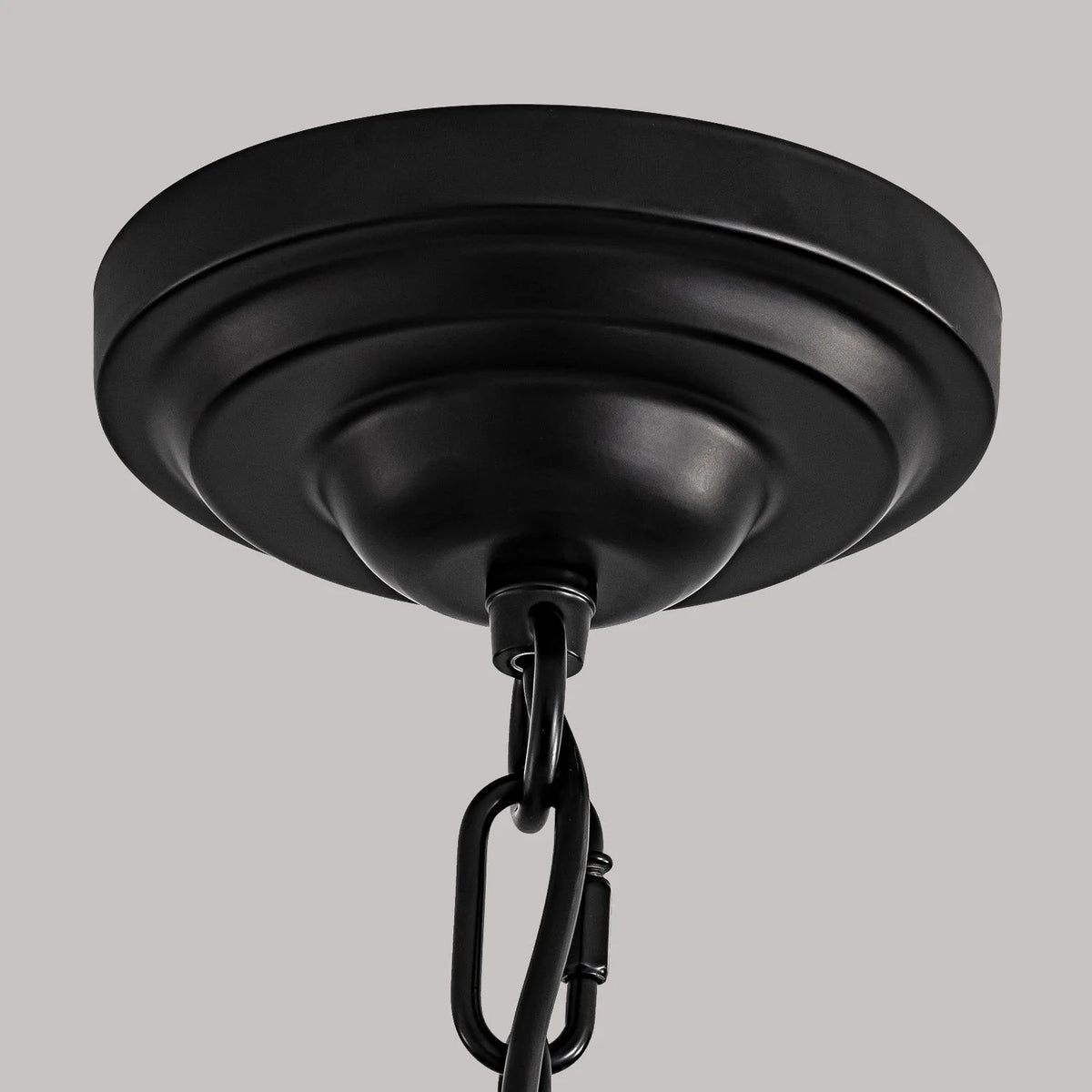 Chandelier Round Rustic Matte Black & K9 Crystal