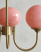 Chandelier Spherical Glass Shades Polished Metal Adjustable Rods