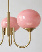 Chandelier Spherical Glass Shades Polished Metal Adjustable Rods