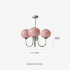 Chandelier Spherical Glass Shades Polished Metal Adjustable Rods