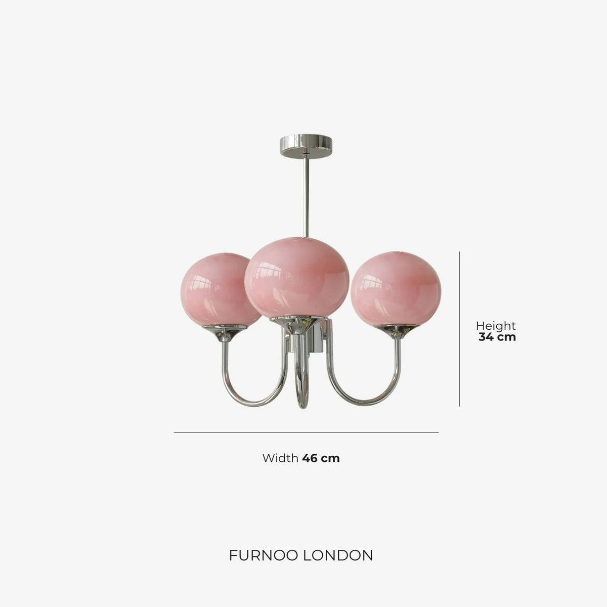Chandelier Spherical Glass Shades Polished Metal Adjustable Rods