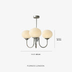 Chandelier Spherical Glass Shades Polished Metal Adjustable Rods