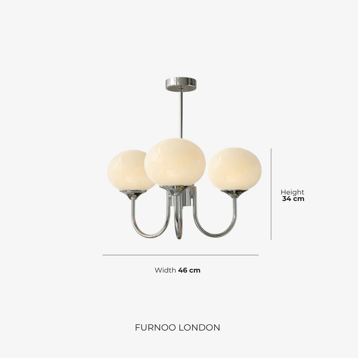 Chandelier Spherical Glass Shades Polished Metal Adjustable Rods